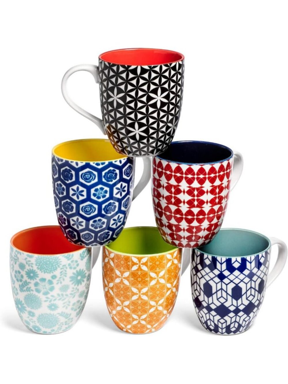 Set of 6 Large Coffee Mugs, 16 oz, Microwave & Dishwasher Safe, Perfect Gift